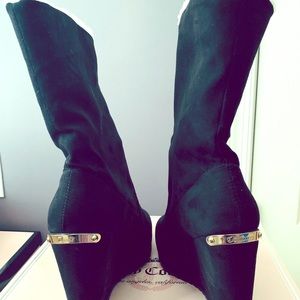 Juicy Couture Black Wedge Bootie